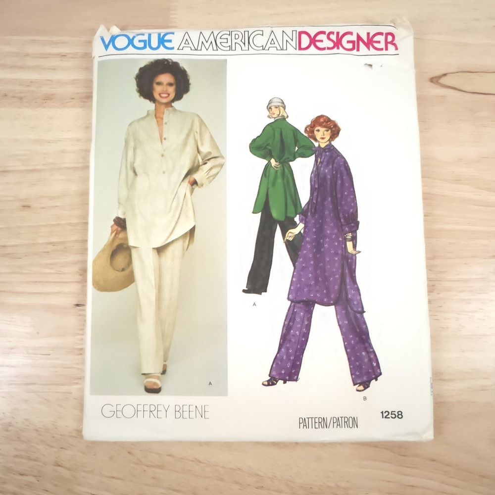Vogue 1258 American Designer Geoffrey Beene Sewing Pattern Sz 8 FF Uncut